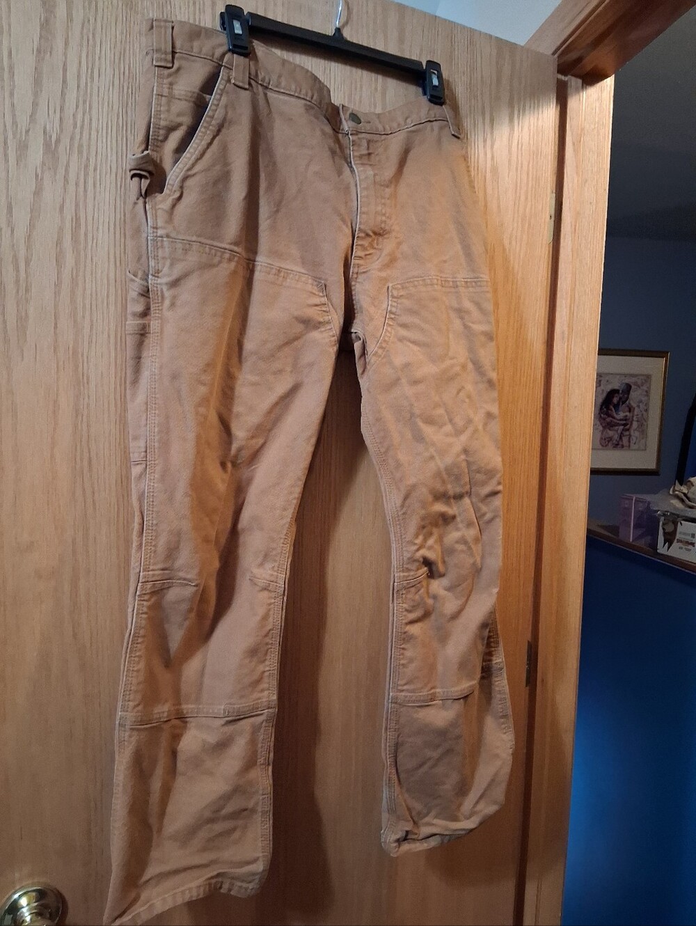 Carhartt Men's Slim Tapered Rugged Flex Duck Double-Front Dungaree Work Pants
